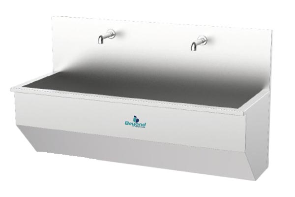 Wall-mounted-with-back-wall-surgical-scrub